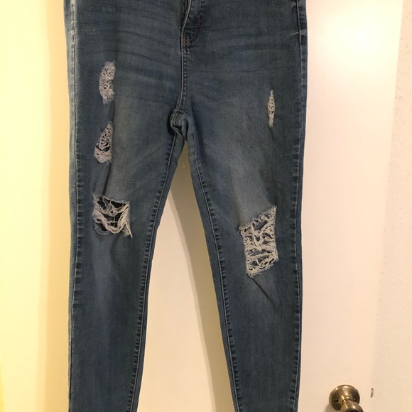ladies gold jeans